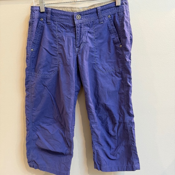 Kuhl capris with embroidery on back- blue/purple color in size 6. - Picture 1 of 3